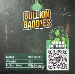 Bullion Baddies Greek Myths Medusa 1 oz. 999 Silver (Nice Edition) with COA