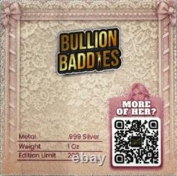 Bullion Baddies Lara Lace 1 oz. 999 Silver (Nice Edition) with COA Bullion Baddies Lara Lace 1 oz. 999 Silver (Nice Edition) with COA