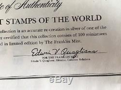 COMPLETE SET Franklin Mint Silver 100 Greatest Stamps of the World Vintage 1981