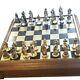 Camelot Chess Set 995 Silver 24 K Gold Plated Early Franklin Mint Ltd. Ed