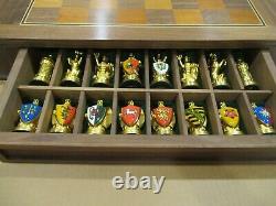 Camelot Chess Set 995 Silver 24 K Gold Plated Early Franklin Mint Ltd. Ed. MINT