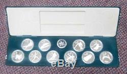 Canada 1988 Olympic Winter Games 10 Silver Coin Set With Green Case