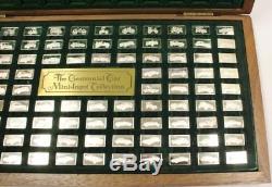 Centennial Car Silver Mini Ingot Collection Wooden Display Box Franklin Mint 925