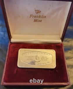 Central Pacific Bank CPB Hawaii Franklin Mint Box-925 Silver 1000 Grains Art Bar
