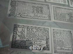 Colonial Monetary Notes in sterling silver, Franklin Mint