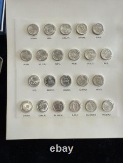 Complete Franklin Mint 1969 States of the Union Mini-Coin Set. 925 Silver 50 Pc