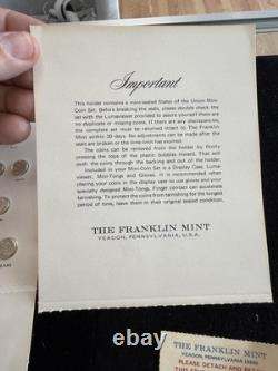 Complete Franklin Mint 1969 States of the Union Mini-Coin Set. 925 Silver 50 Pc
