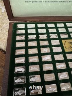 Complete Franklin Mint Set of 100 Centennial Car Mini-Ingot Silver Collection