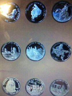 Complete Set of 40.999 Sovereign Nation Indian Tribes Proof Silver Coins