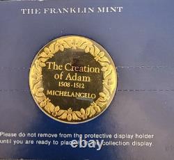 Creation of Adam Michelangelo 24k Gold Franklin Mint 925 Silver art round