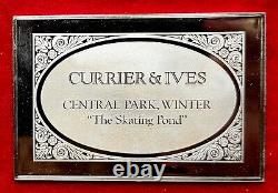 Currier & Ives CENTRAL PARK, WINTER 2.75 Toz..999 Silver Franklin Mint