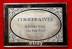 Currier & Ives HAYING TIME 2.75 Toz..999 Silver Franklin Mint