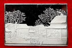 Currier & Ives HOME TO THANKSGIVING 2.75 Toz..999 Silver Franklin Mint