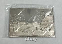 Currier & Ives HOME TO THANKSGIVING 2.75 Toz..999 Silver Franklin Mint