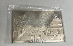 Currier & Ives HOME TO THANKSGIVING 2.75 Toz..999 Silver Franklin Mint