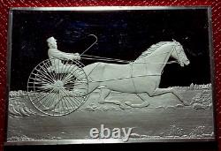 Currier & Ives Proof Trotting Stallion Ingot 2.75 oz. 999 Fine Silver-Franklin