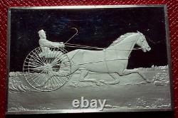 Currier & Ives Proof Trotting Stallion Ingot 2.75 oz. 999 Fine Silver-Franklin