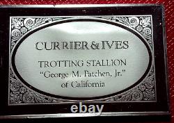 Currier & Ives Proof Trotting Stallion Ingot 2.75 oz. 999 Fine Silver-Franklin