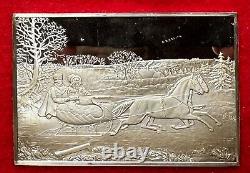 Currier & Ives THE ROAD 2.75 Toz..999 Silver Franklin Mint