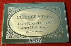 Currier & Ives Trotting Stallion Ingot 2.75 oz. 999 Silver by Franklin Mint