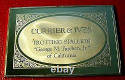 Currier & Ives Trotting Stallion Ingot 2.75 oz. 999 Silver by Franklin Mint