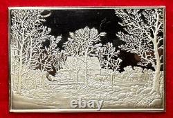 Currier & Ives WINTER IN THE COUNTRY 2.75 Toz..999 Silver Franklin Mint