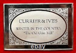 Currier & Ives WINTER IN THE COUNTRY 2.75 Toz..999 Silver Franklin Mint