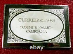 Currier & Ives Yosemite Valley Calif. Ingot 2.75 oz. 999 Silver-Franklin Mint