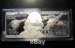 DISCOUNTED 5 X 4oz $100 2019 FRANKLIN CURRENCY SILVER BARS + CASE + COA FLAWS