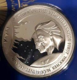 Dawn of the New Millennium Eyewitness 3 Medal Set. 925 Sterling Silver