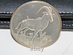 East African Wild Life Sable Antelopes Franklin Mint Sterling Silver 63.9 Grams