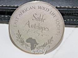 East African Wild Life Sable Antelopes Franklin Mint Sterling Silver 63.9 Grams