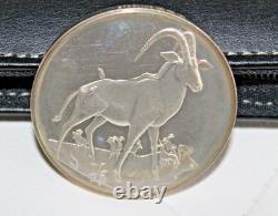 East African Wild Life Sable Antelopes Franklin Mint Sterling Silver 63.9 Grams
