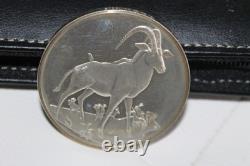 East African Wild Life Sable Antelopes Franklin Mint Sterling Silver 63.9 Grams