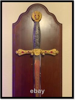 Excalibur Sword Franklin Mint Silver & Gold 24K Plated 1988 King Arthur Display