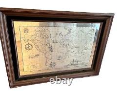 Extremely Rare! Franklin Mint Sterling Silver 925/Gold World Map Old Art Piece