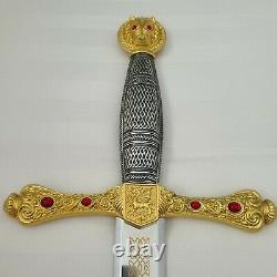 Extremely Rare! Franklin Mint Sword of Excalibur Silver/Gold 24K Plated