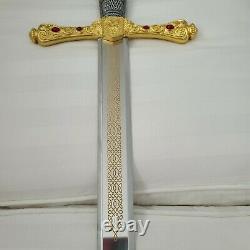 Extremely Rare! Franklin Mint Sword of Excalibur Silver/Gold 24K Plated