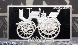 FRANKLIN MINT 1000 Grain. 925 Silver 1886 DAIMLER Car Art Bar ECC&C, Inc