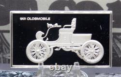FRANKLIN MINT 1000 Grain. 925 Silver 1901 OLDSMOBILE Car Art Bar ECC&C, Inc