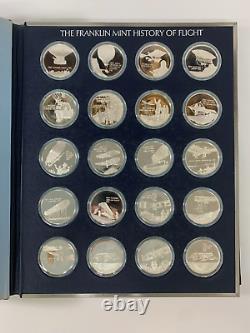 FRANKLIN MINT 100 Sterling Silver Coins HISTORY OF FLIGHT 1st Edn. Proof Set