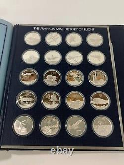 FRANKLIN MINT 100 Sterling Silver Coins HISTORY OF FLIGHT 1st Edn. Proof Set