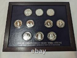 FRANKLIN MINT 10 coin set INDIAN TRIBAL NATIONS. 999 pure silver withcase
