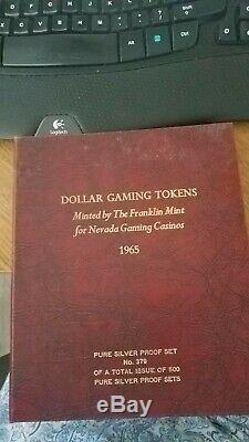 FRANKLIN MINT 1965 Set Of 27 Silver Proof Gaming Tokens Limited Ed #62/500 Rare