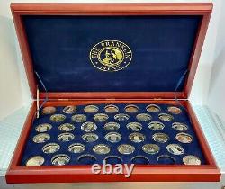 FRANKLIN MINT 1970-79 Sterling Silver 36 Presidential Commemorative Medals, Box