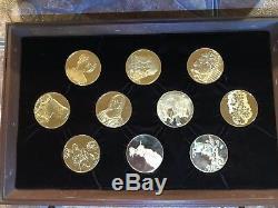 FRANKLIN MINT 24K GOLD ELECTROPLATE ON STERLING SILVER 50 COINS about 2 oz each
