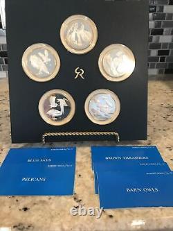 FRANKLIN MINT. 925 SILVER ROBERTS BIRDS! GEM PROOF! CUSTOM HOLDER! Set of 1 -25