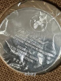 FRANKLIN MINT Audubon STERLING SILVER BIRD PLATES Set Of 4. EST. 25 oz Or 1.5 Lb