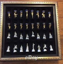 FRANKLIN MINT CIVIL WAR CHESS SET GETTYSBURG GOLD & SILVER PLATED Early Edition