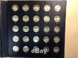 FRANKLIN MINT Collection Of Antique Car Coins Series 1 First Edition Silver